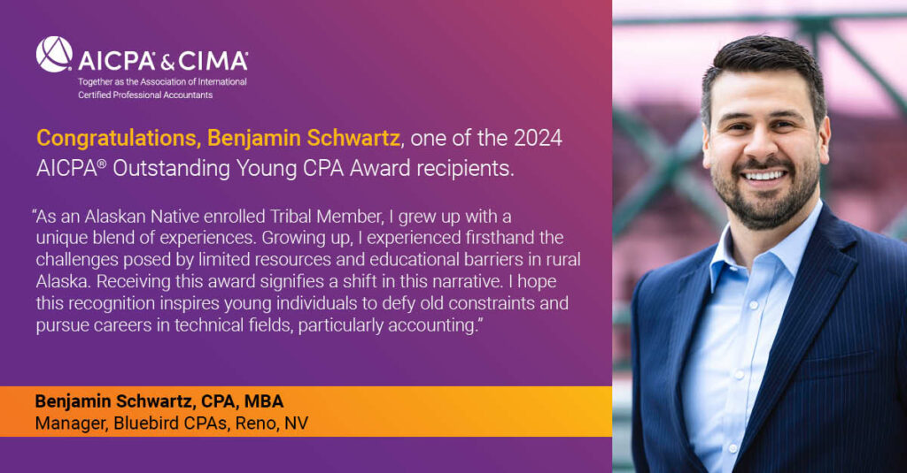 BlueBird, CPAs Manager Honored as an AICPA 2024 Outstanding Young CPA